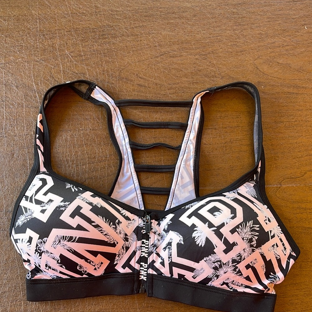 Pink sports bra